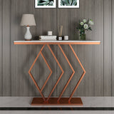 Classic Design Copper Console Table in Geometric Pattern - Decor Smart