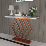 Classic Design Copper Console Table in Geometric Pattern - Decor Smart