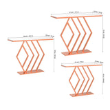 Classic Design Copper Console Table in Geometric Pattern - Decor Smart