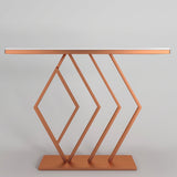 Classic Design Copper Console Table in Geometric Pattern - Decor Smart