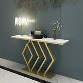 Classic Design Golden Console Table in Geometric Pattern - Decor Smart