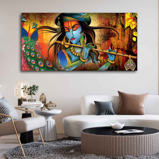 Classic Lord Krishna Premium Wall Painting - Decor Smart