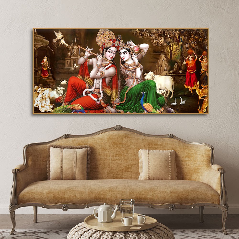 Classic Lord Radha Krishna Premium Wall Painting - Decor Smart