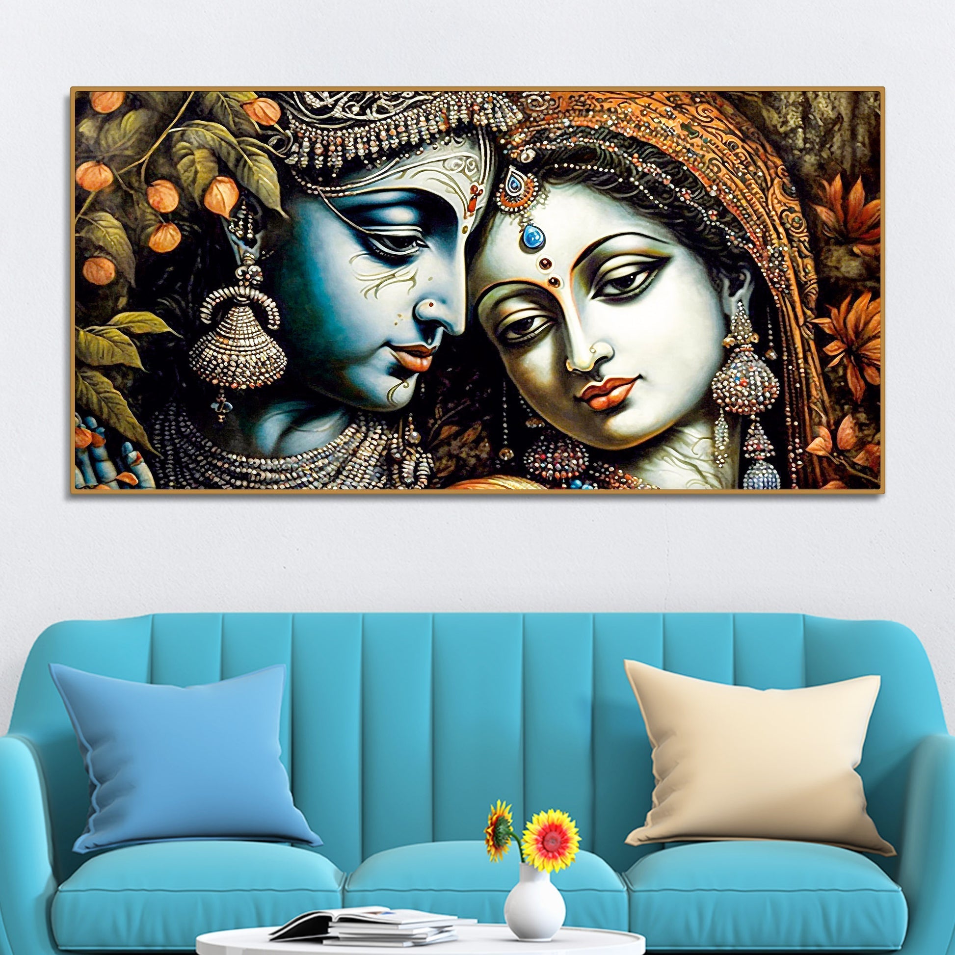 Classic Lord Radha Rani and krishna Canvas Wall Painting - Decor Smart
