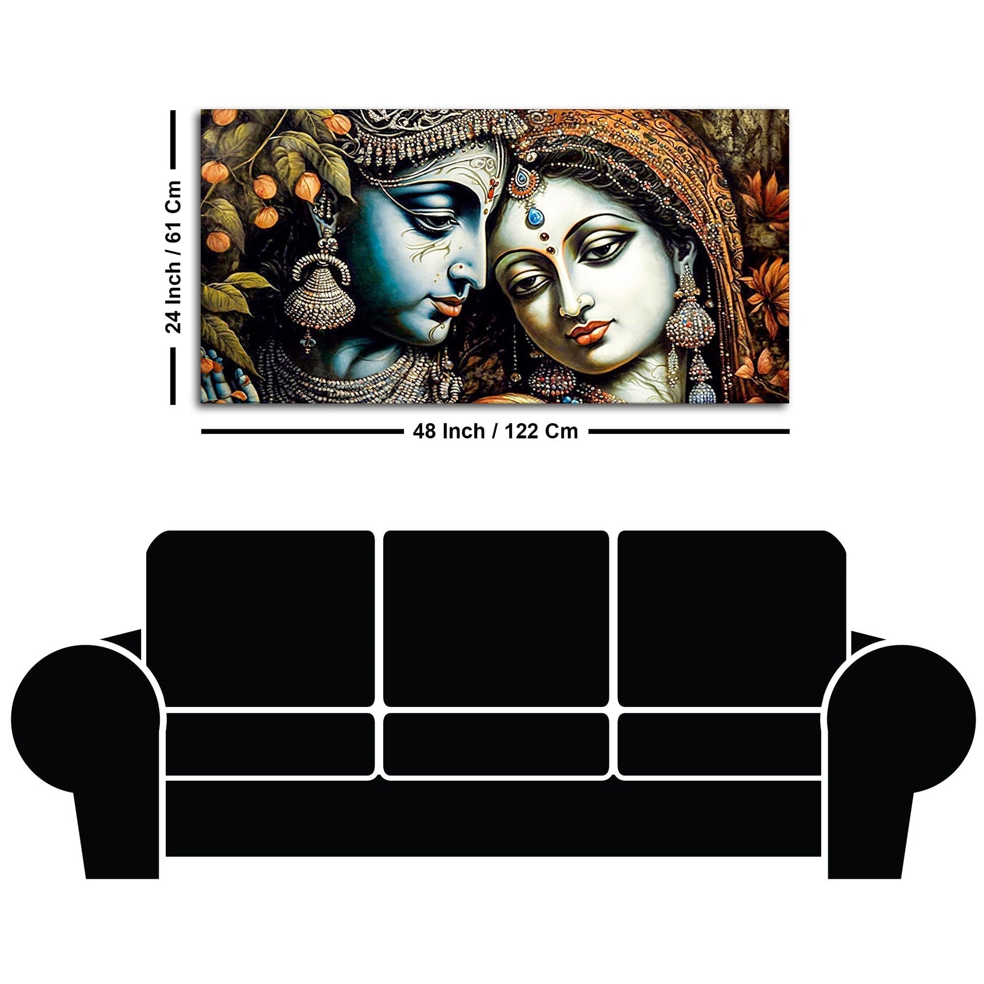 Classic Lord Radha Rani and krishna Canvas Wall Painting - Decor Smart