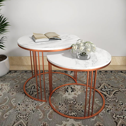 Classic Tethered Copper Nesting Table Set of 2 - Decor Smart