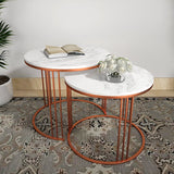 Classic Tethered Copper Nesting Table Set of 2 - Decor Smart