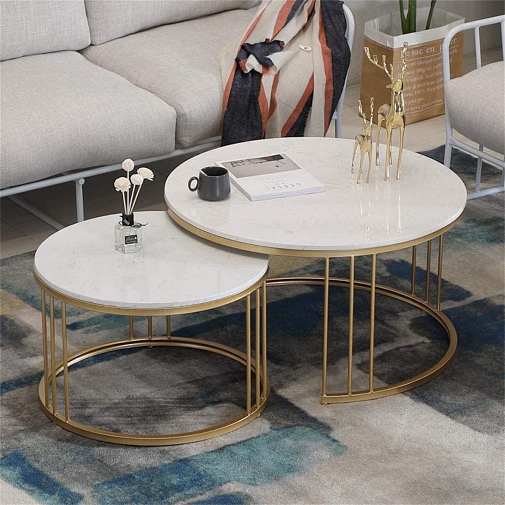 Classic Tethered Metallic Premium Table Set of 2 - Decor Smart