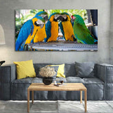 Colorful Mascaw Parrots Canvas Wall Painting - Decor Smart
