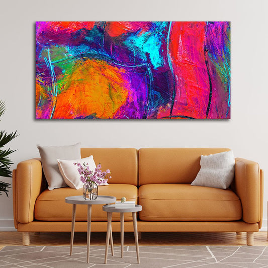 Colorful Vibrant Abstract Art Canvas Wall Painting - Decor Smart