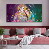 Colorful Wall Painting of Lord Radha Krishna - Decor Smart