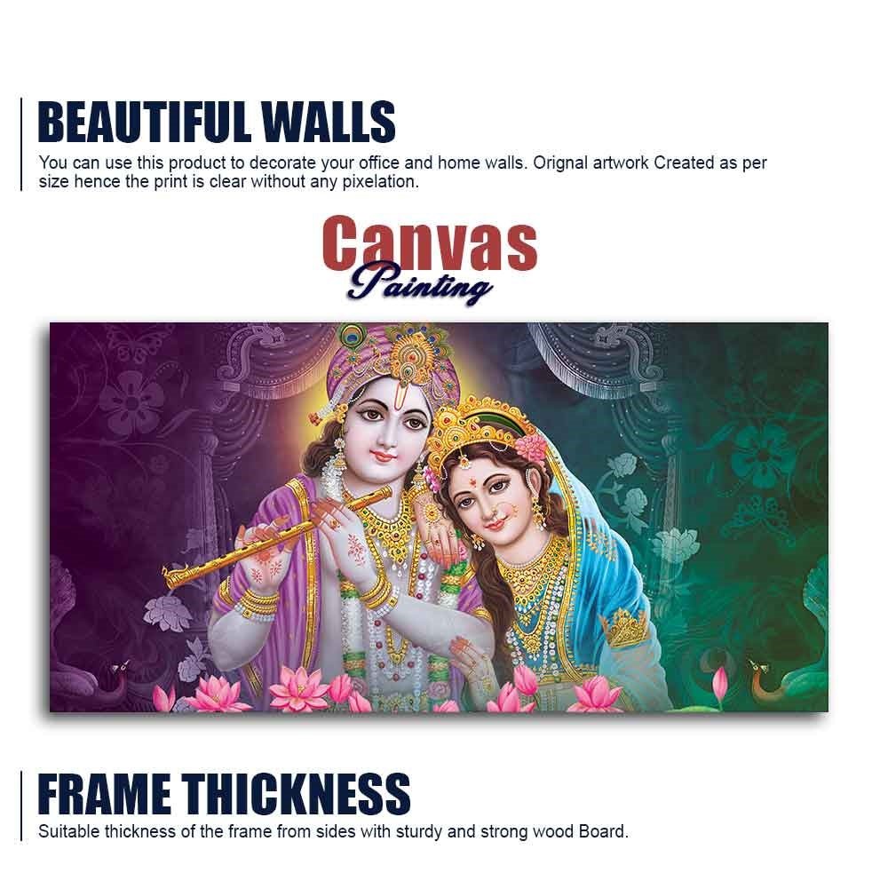 Colorful Wall Painting of Lord Radha Krishna - Decor Smart