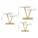 Contemporary 2 Tier White Marble Golden Console Table - Decor Smart
