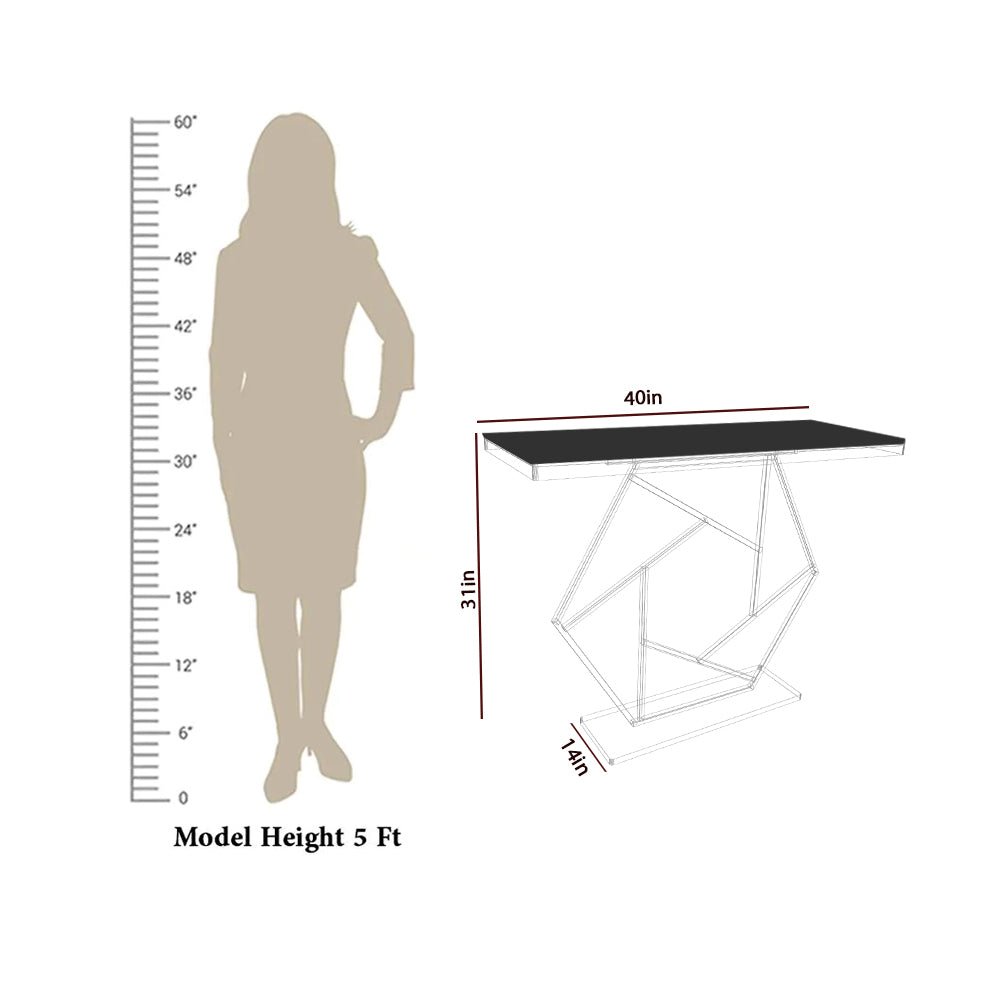 Contemporary Copper Finish Console Table In Hexagonal Design - Decor Smart