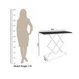 Copper Finish Console Table In Geometric Criss Cross Pattern - Decor Smart