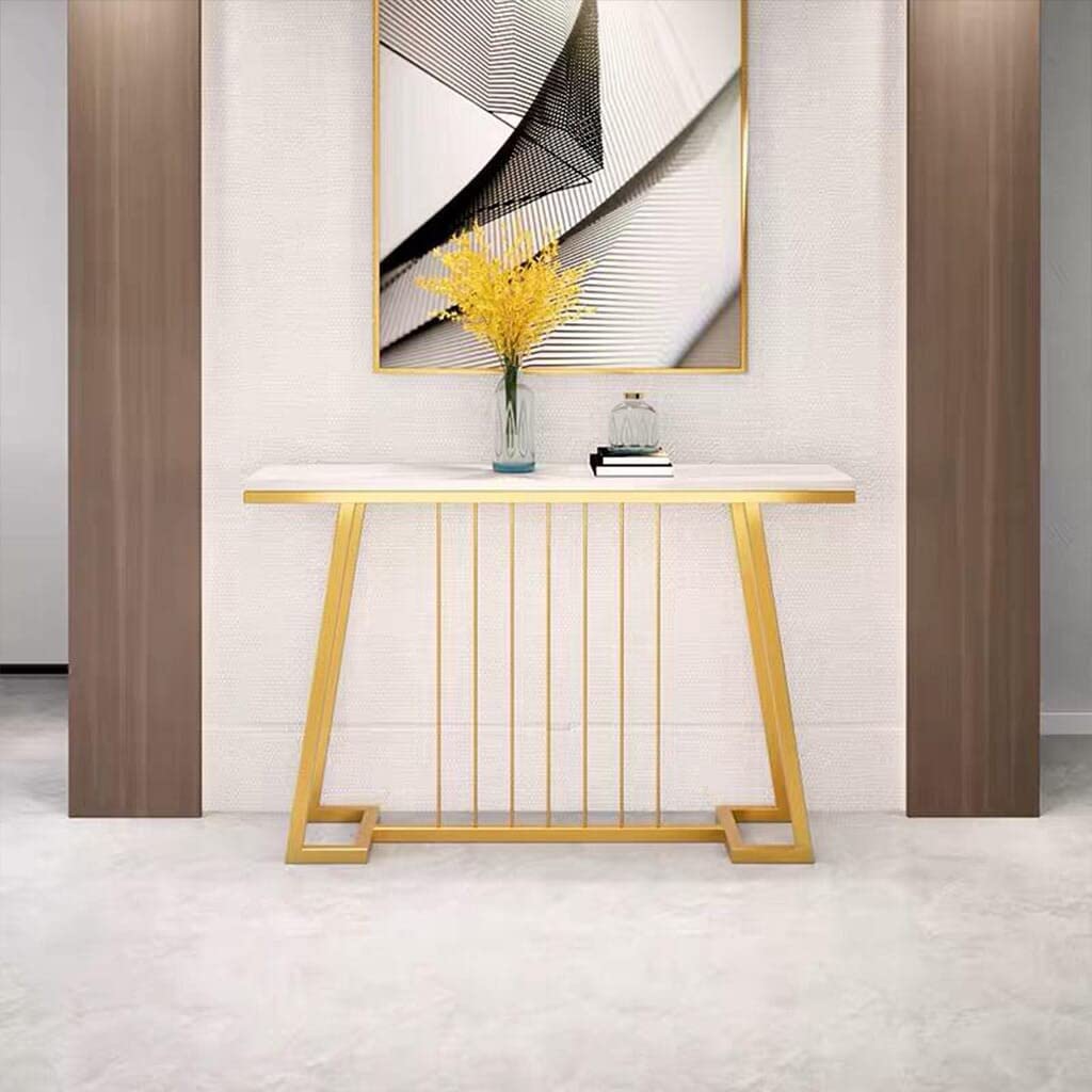 Creative White Marble Golden Top Console Table - Decor Smart