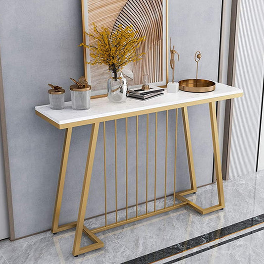 Creative White Marble Golden Top Console Table - Decor Smart