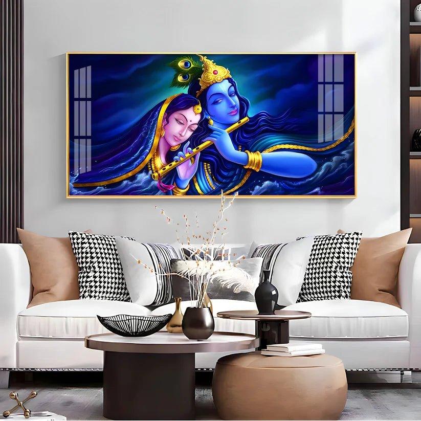 Credence Radha Krishna Love Premium Acrylic Floating Wall Painting - Decor Smart