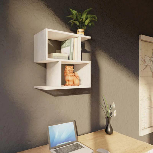 Decorative Shaped Designer Wooden Wall Mounted Shelf - Decor Smart