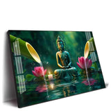 Deep Meditating Buddha Premium Acrylic Floating Wall Painting - Decor Smart