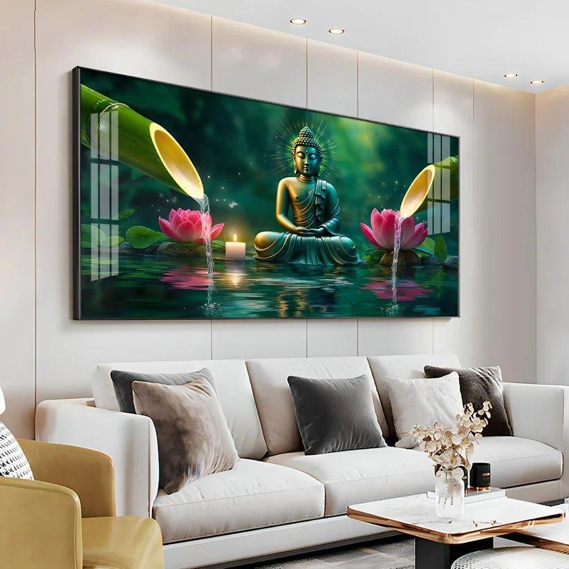 Deep Meditating Buddha Premium Acrylic Floating Wall Painting - Decor Smart