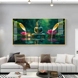 Deep Meditating Buddha Premium Acrylic Floating Wall Painting - Decor Smart