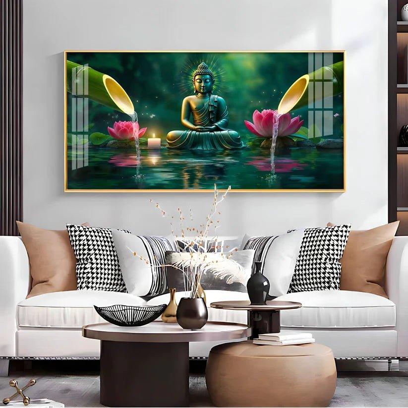 Deep Meditating Buddha Premium Acrylic Floating Wall Painting - Decor Smart