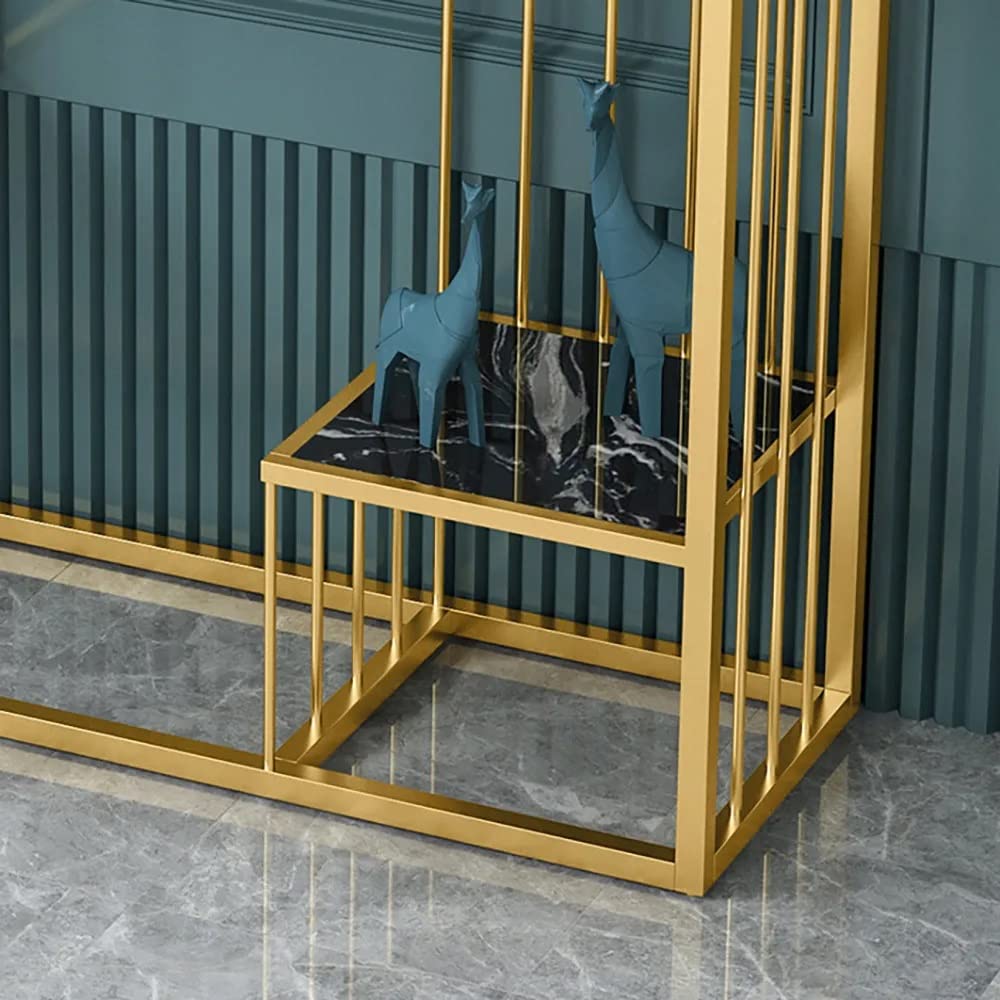 Designer 3 - Tier Black Faux Marble Golden Console Table - Decor Smart