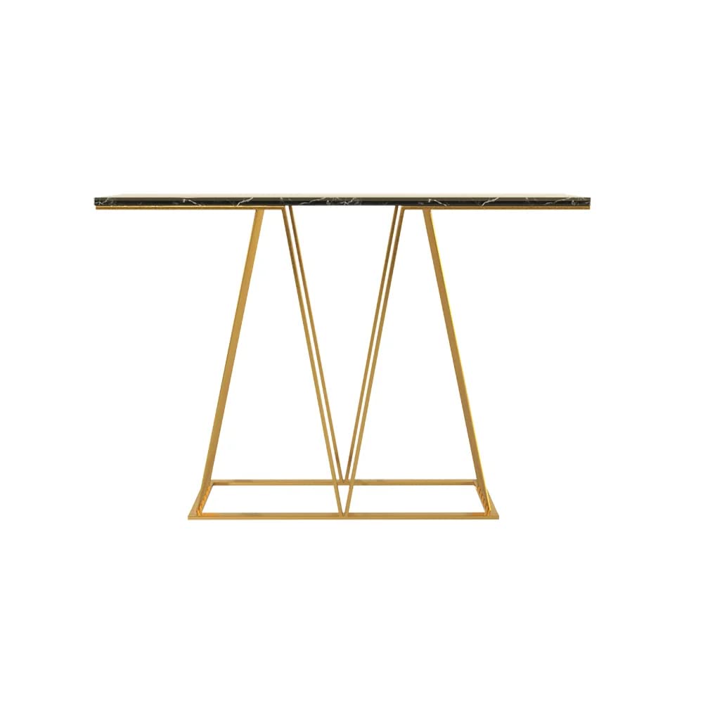 Designer Faux Black Marble V Shape Console Table - Decor Smart