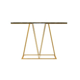 Designer Faux Black Marble V Shape Console Table - Decor Smart