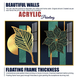 Detailed Leaves Pattern Acrylic Floating Wall Painting Set of 2 - Decor Smart