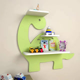 Dinosaur Shaped Wooden Wall Storage Shelf for Kids - Decor Smart