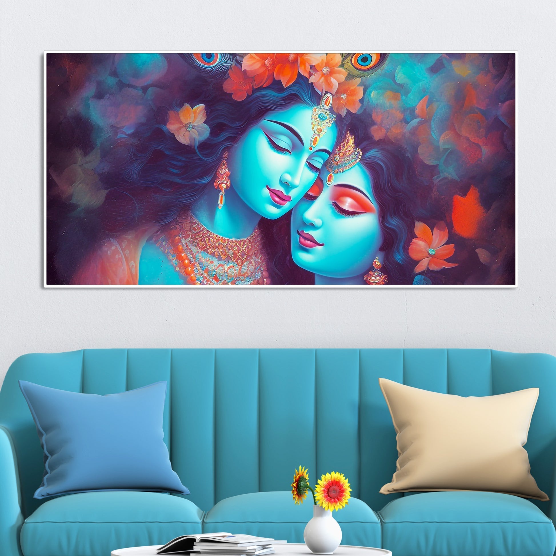 Divine Aura Radha Krishna Canvas Wall Painting - Decor Smart