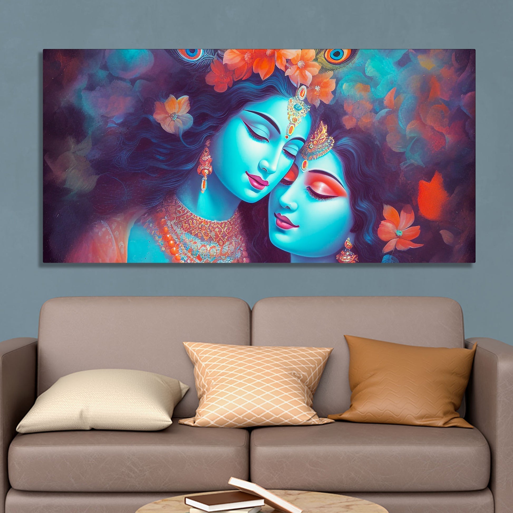 Divine Aura Radha Krishna Canvas Wall Painting - Decor Smart