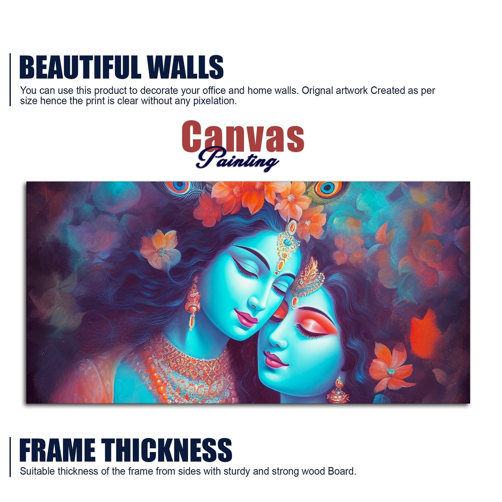Divine Aura Radha Krishna Canvas Wall Painting - Decor Smart