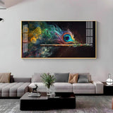 Divine Krishna Flute Premium Acrylic Floating Wall Painting - Decor Smart
