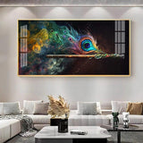 Divine Krishna Flute Premium Acrylic Floating Wall Painting - Decor Smart