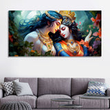Divine Luster Painting of Radha Krishna Canvas Wall Painting - Decor Smart