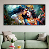 Divine Luster Painting of Radha Krishna Canvas Wall Painting - Decor Smart