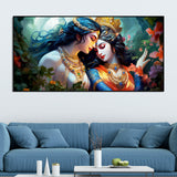 Divine Luster Painting of Radha Krishna Canvas Wall Painting - Decor Smart