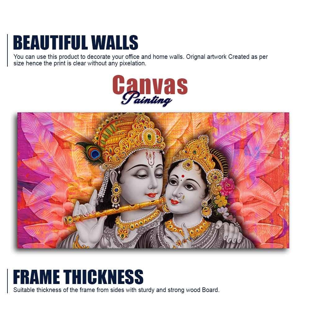 Divine Radha Krishna Canvas Wall Painting - Decor Smart