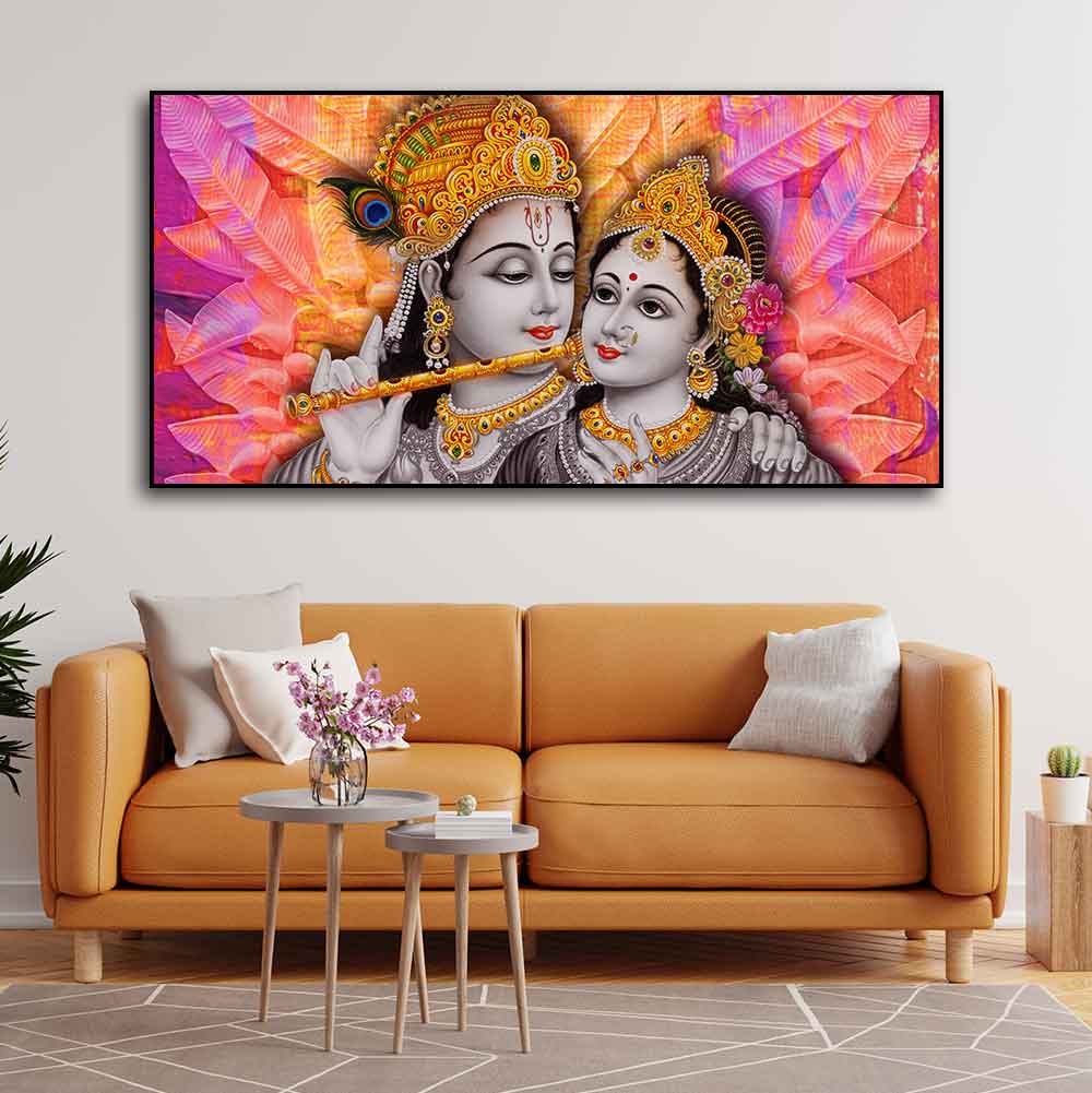 Divine Radha Krishna Canvas Wall Painting - Decor Smart