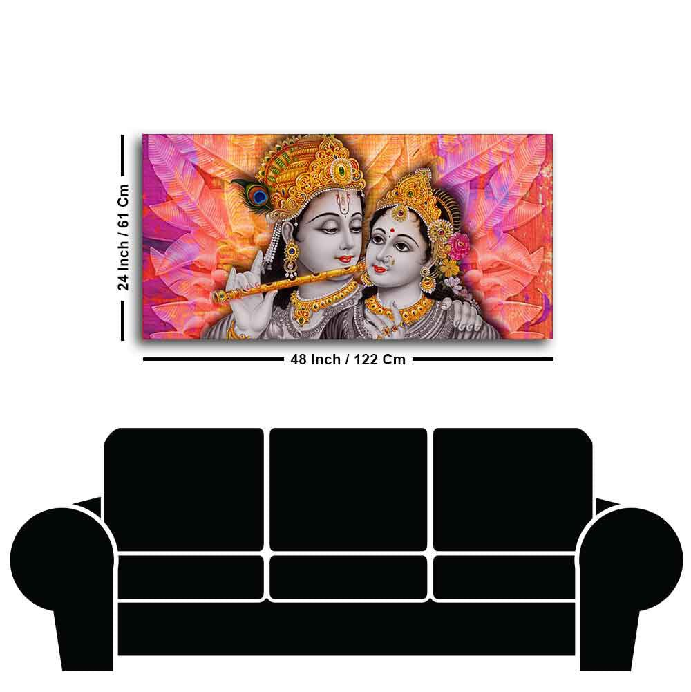 Divine Radha Krishna Canvas Wall Painting - Decor Smart