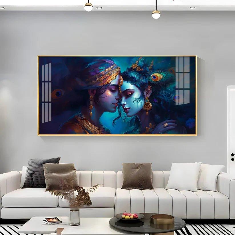 Divine Radha Krishna Premium Acrylic Floating Wall Painting - Decor Smart