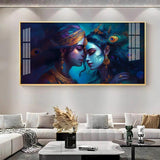 Divine Radha Krishna Premium Acrylic Floating Wall Painting - Decor Smart