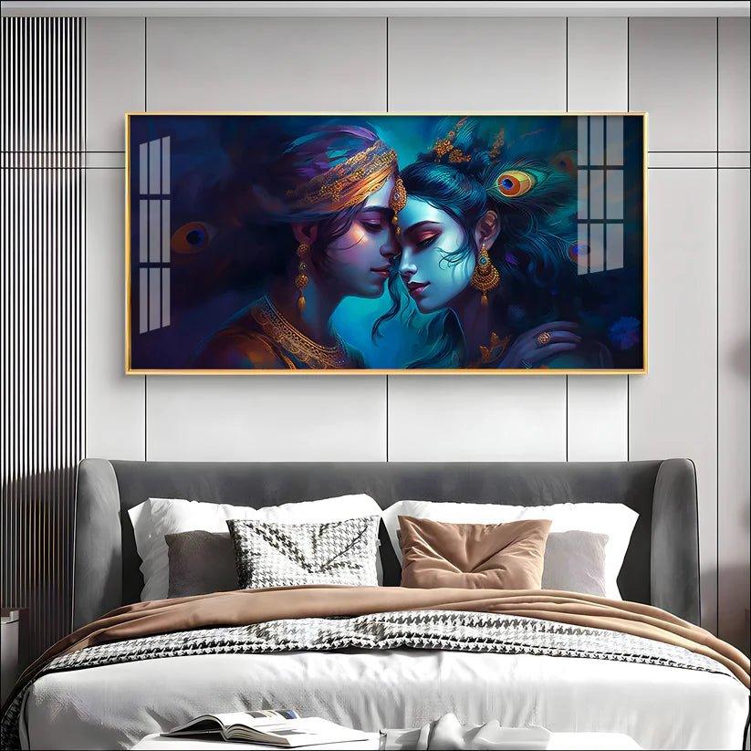 Divine Radha Krishna Premium Acrylic Floating Wall Painting - Decor Smart