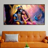 Divine Radha with Krishna Beautiful Canvas Wall Painting - Decor Smart