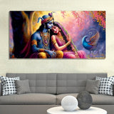 Divine Radha with Krishna Beautiful Canvas Wall Painting - Decor Smart