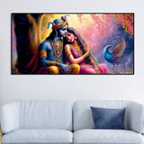 Divine Radha with Krishna Beautiful Canvas Wall Painting - Decor Smart