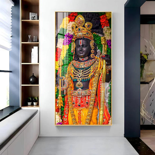 Divine Shree Ram Premium Acrylic Floating Vertical Wall Painting - Decor Smart